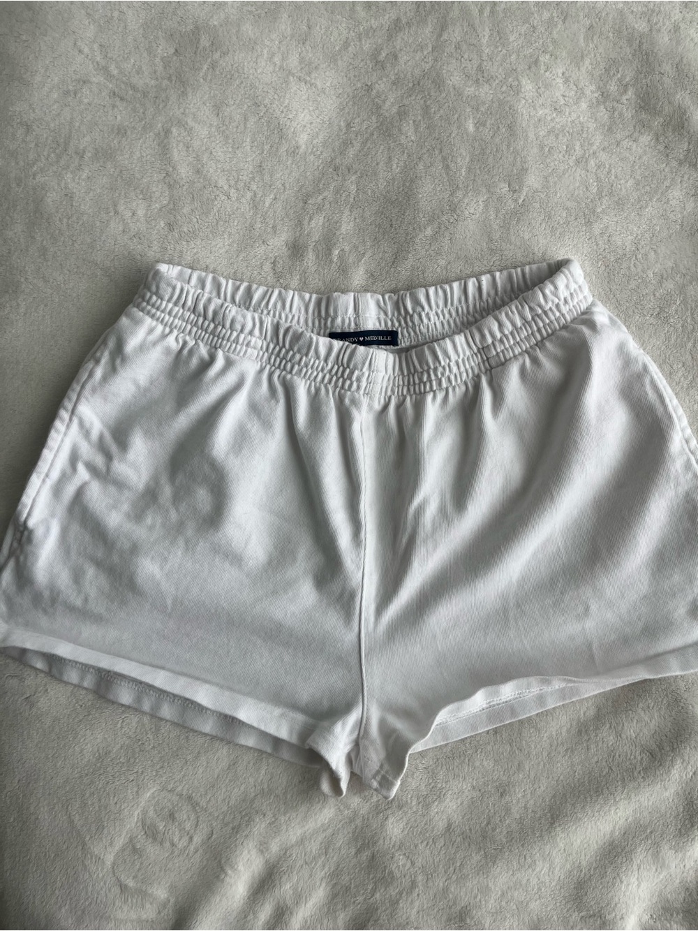 Brandy Melville White Elastic Waist Shorts